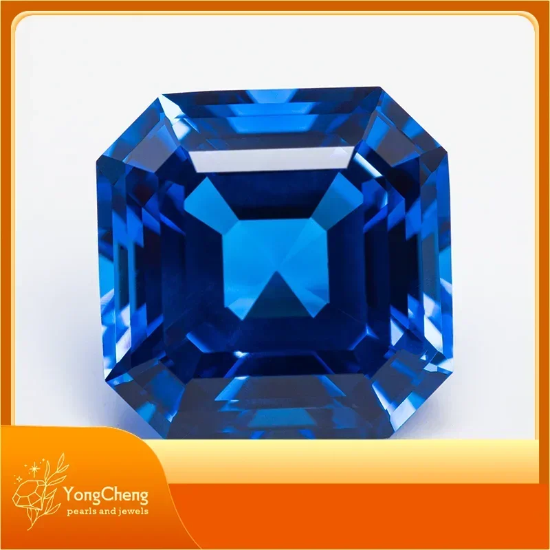 Выращенная в лаборатории кобальтовая шпинель квадратная огранка Asscher VVS1