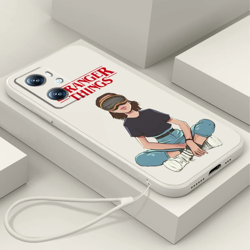 

Stranger Things Cute Girl Liquid Rope Phone Case For OPPO A96 A94 A93 A77 A76 A74 A72 A57 A53S A16 A9 Find X5 X3 Lite F21 5G