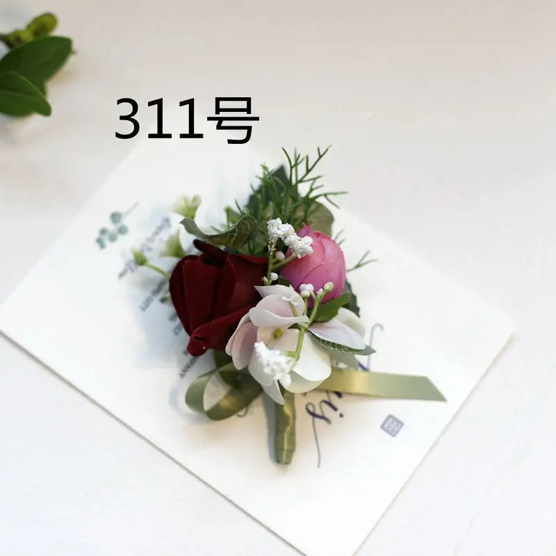 

New Artifical Rose Flowers Boutonnieres Wrist Corsage Bridesmaid Marriage Wedding Accessories