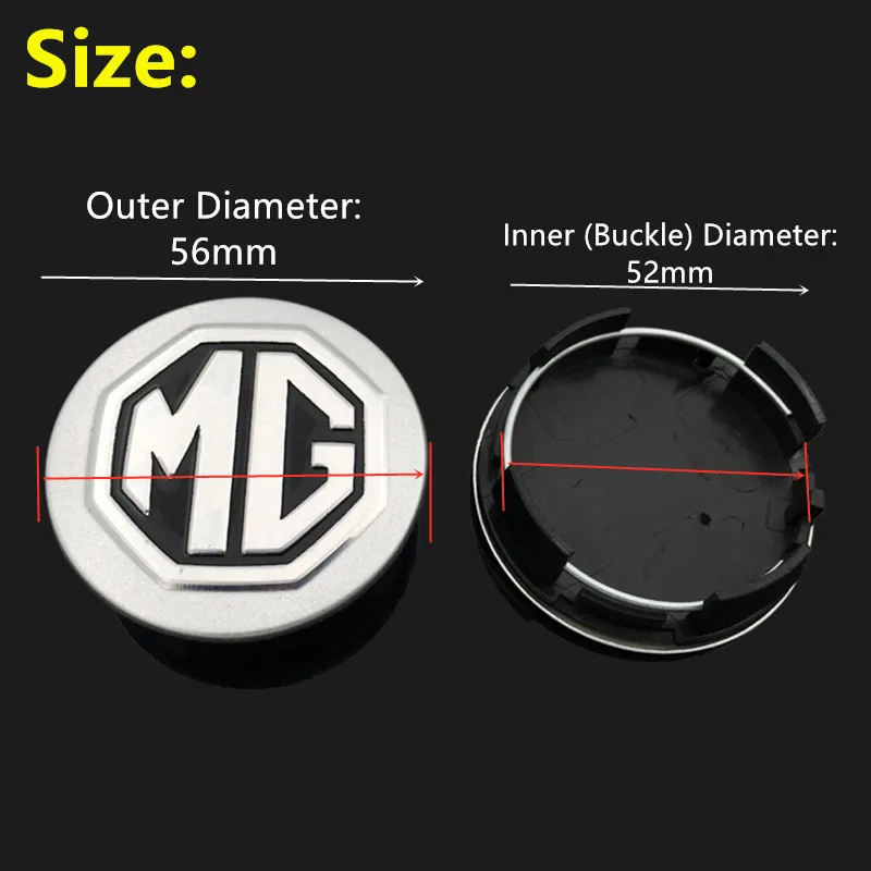 

Колпачки на ступицу колеса автомобиля 56 мм 4 шт./компл., Аксессуары для MG Badge GS GT MG5 MG3 MG6 MG7