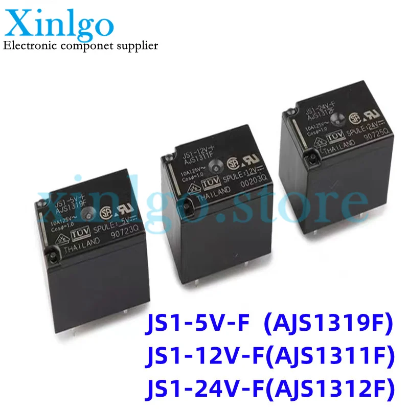 

5PCS Original New JS1-5V-F JS1-12V-F JS1-24V-F AJS1319F AJS1311F AJS1312F 10A 5PIN Power relay Replaceable G5LA-14 5V 12V 24VDC