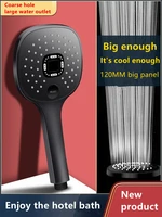 Shower Head Rainfall Bathroom Modes ABS Round Chrome Water-Saving Nozzle G1 2 Bath Faucet Wall Mounted Adjustable Black Shower