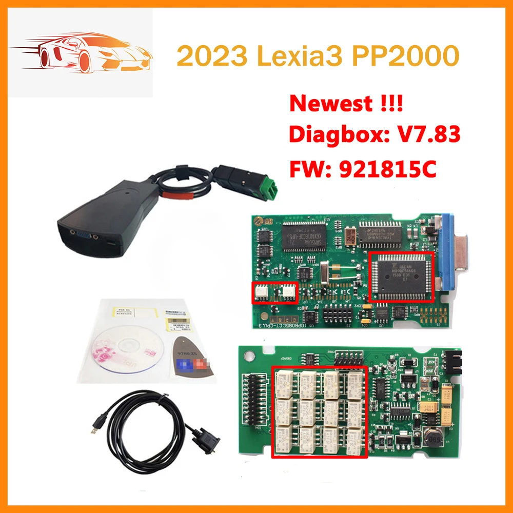 2023 Lexia3 PP2000 Diagbox V7.83/V9.91 прошивка 921815C Lexia 3 OBDII диагностический инструмент