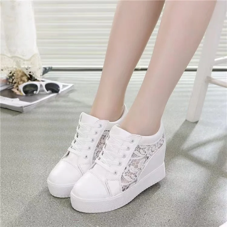 Hot White Hidden Wedge Heels sneakers Casual Shoes Woman high Platform Shoes Women's High heels wedges Shoes For