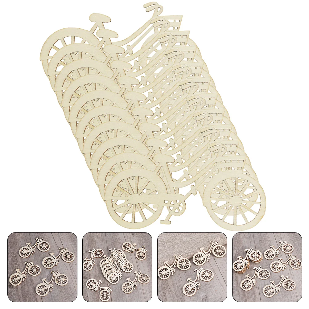 

30 Pcs Christmas Decorations Wooden Bicycle Bike Cutout Slices Blank Ornaments Birthday Engagement DIY Crafting
