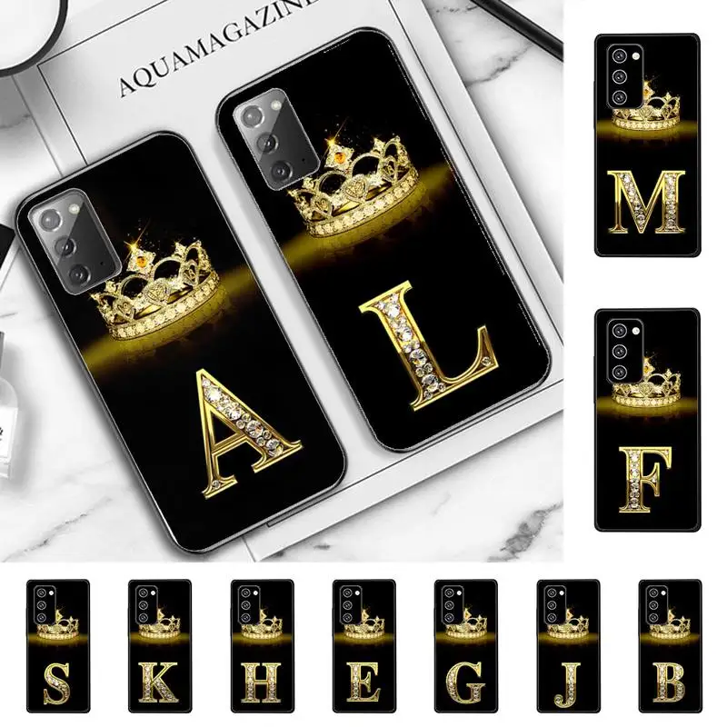 

Diamond Crown Letter Phone Case for Samsung Note 5 7 8 9 10 20 pro plus lite ultra A21 12 72