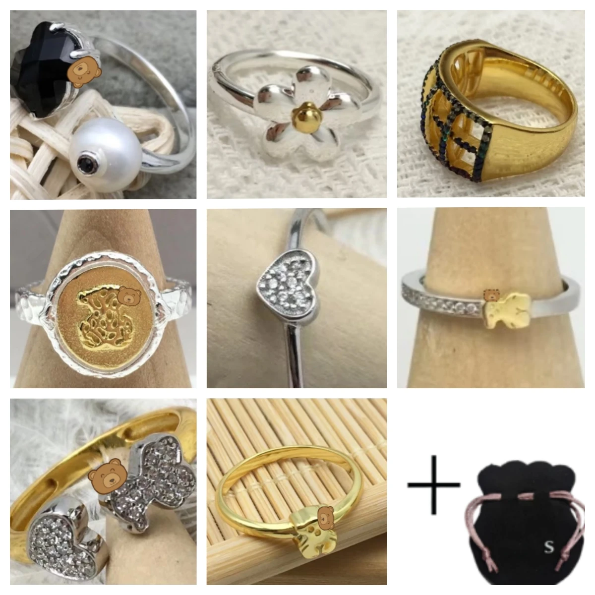 

Женское блестящее кольцо в стиле ретро из серебра пробы с медведем