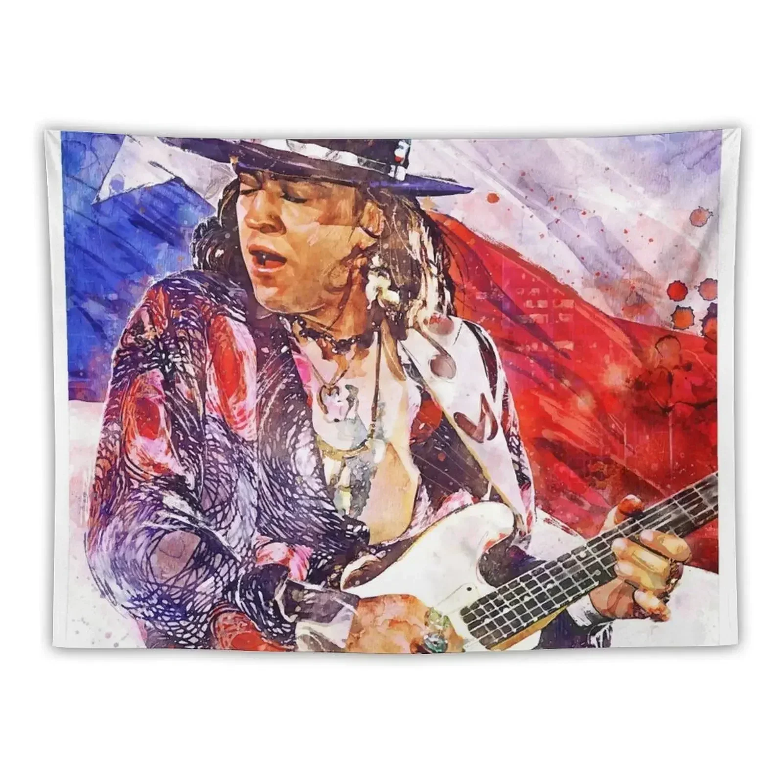 Stevie Ray Vaughan Tribute акварельное искусство гобелен для комнаты эстетический на стене