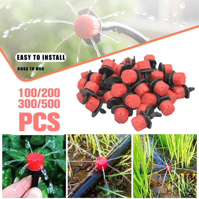 

500/300/200/100PCS Garden Micro-drip Irrigation Nozzle Adjustable Dripper Sprinkler Greenhouse Agriculture Orchard Watering Tool