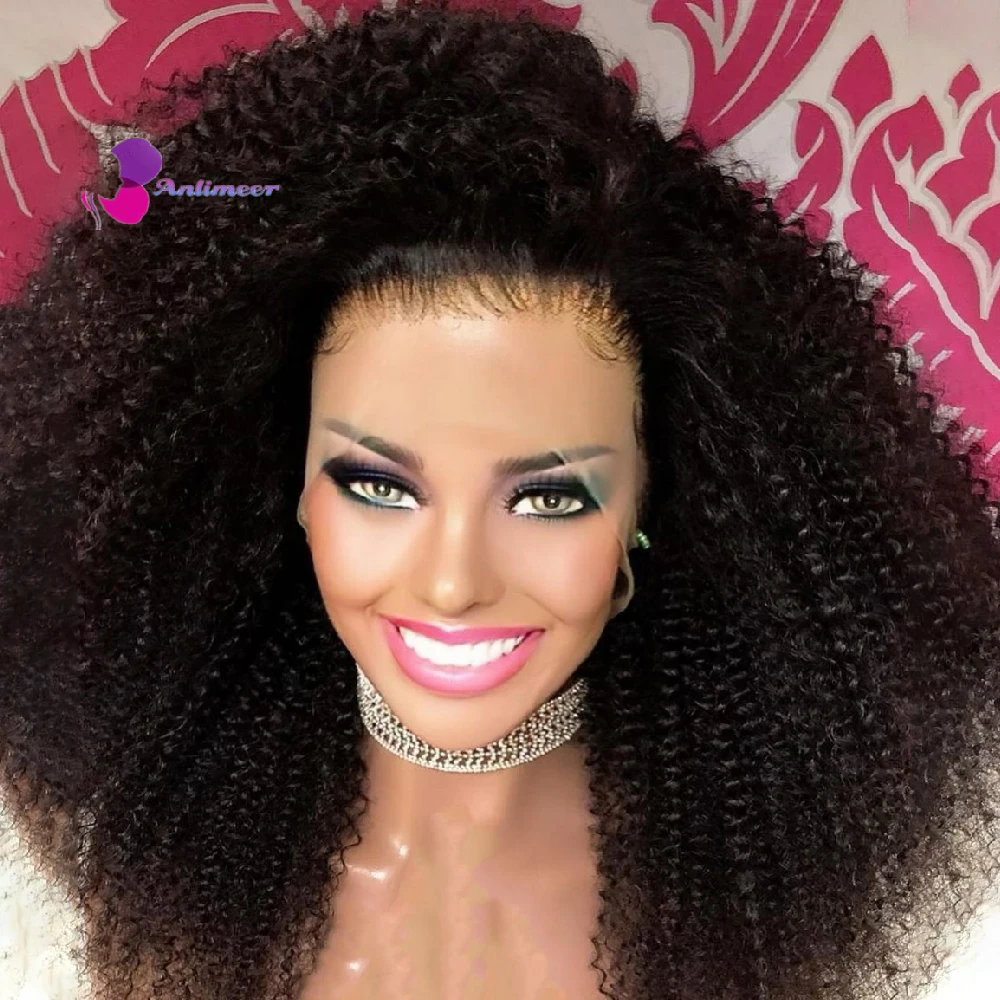 

Afro Kinky Curly Human Hair Wig Silk Base Wig 13X6 Lace Front Wigs Human Hair 180 Density Brazilian Remy Human Hair for Women