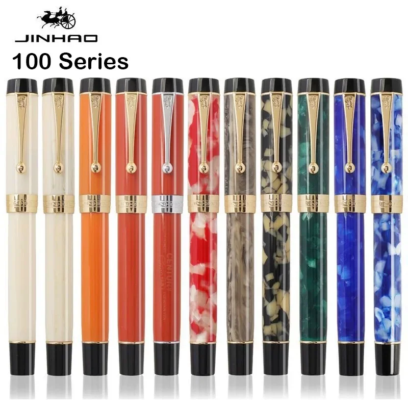 JINHAO 100 Centennial Смола перьевая ручка Тонкое Перо 18KGP Золотой зажим Бизнес офис подарок ручка фоторучка PK 9019