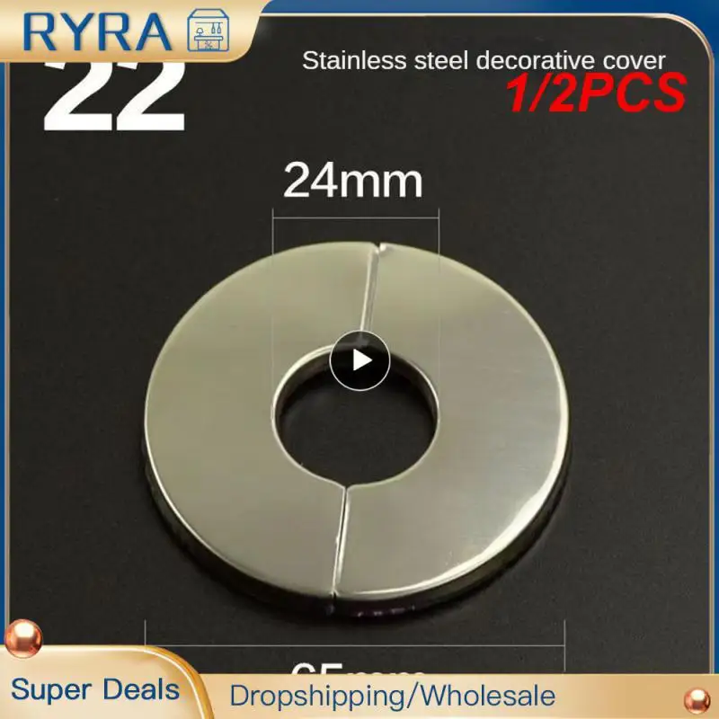 

1/2 шт., декоративные накладки на водопроводный кран из нержавеющей стали