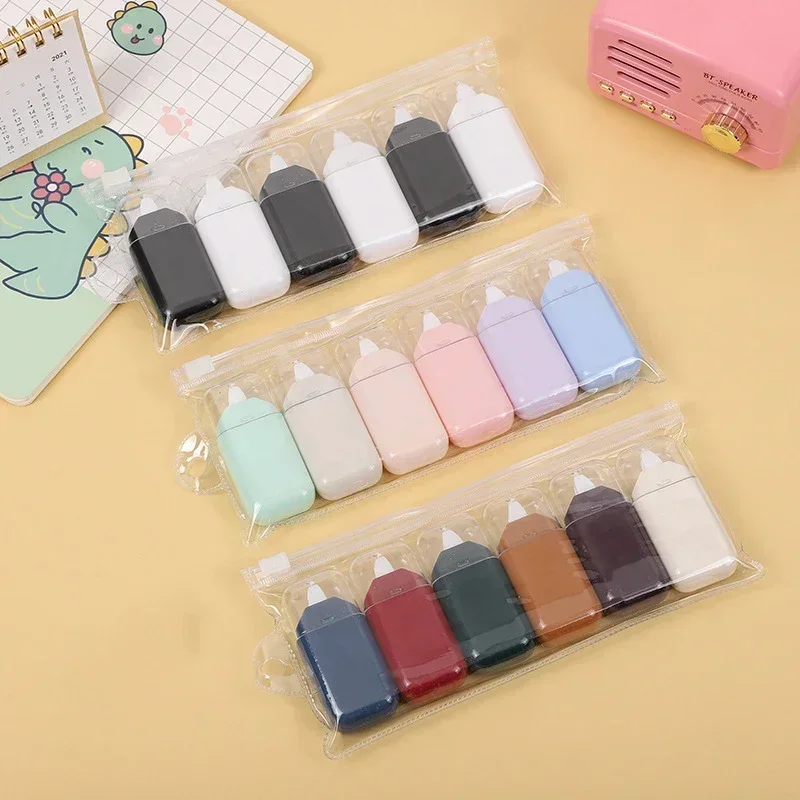 

Корректирующая лента общей длины 36 м, винтажная Корректирующая лента Morandi для гелевой ручки, шариковая ручка, корректор, корейские канцелярские принадлежности