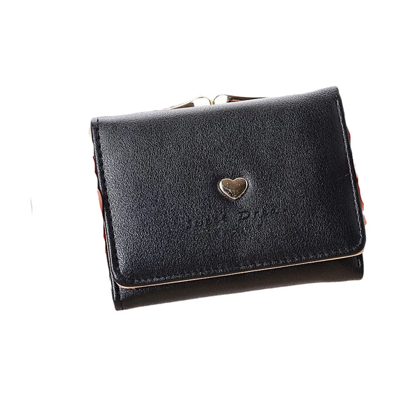 2020 new wallet female short Korean version of small fresh and lovely 30% ladies coin purse short wallet female bagOrgan card pa