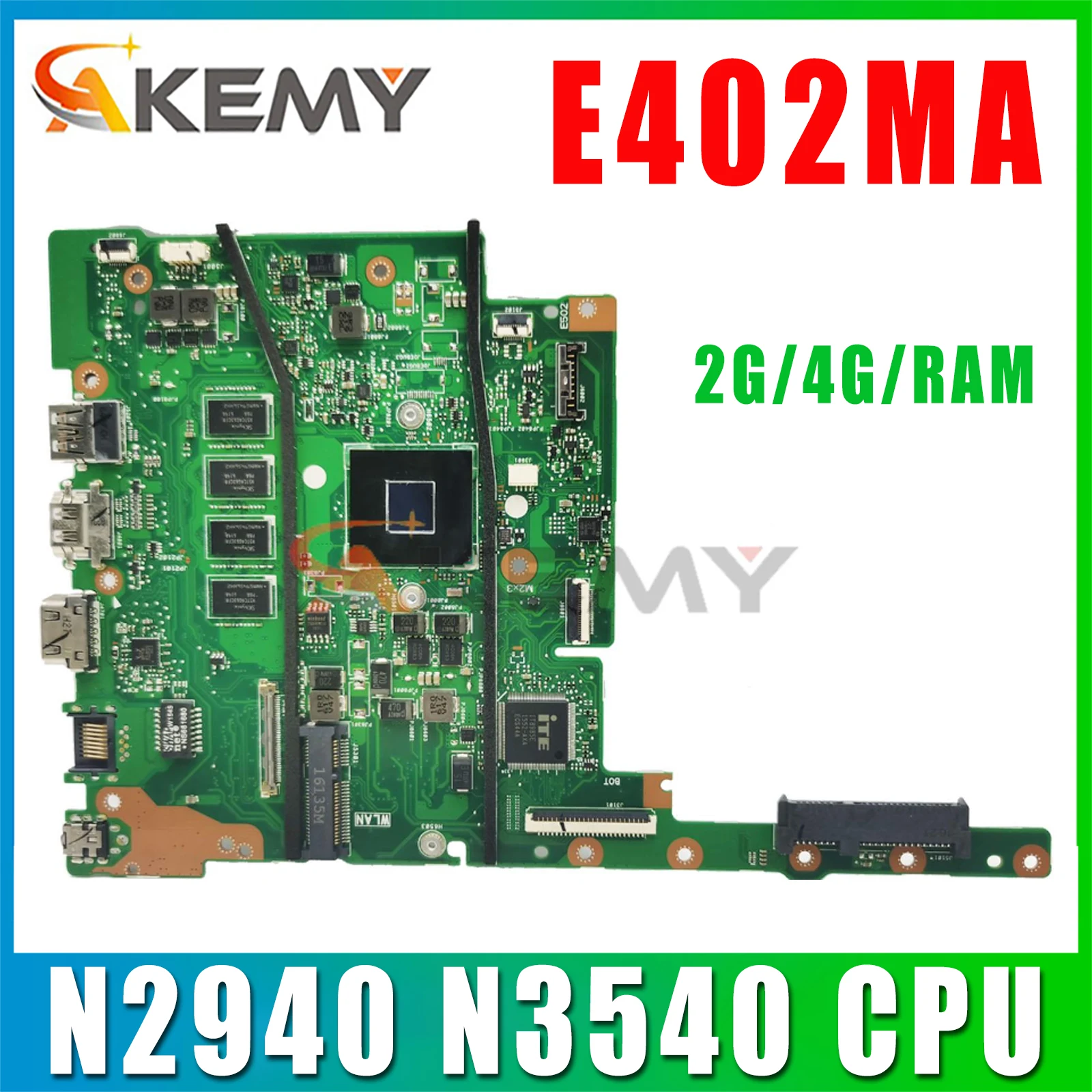 

Материнская плата E402MA E502MA, подходит для ASUS E402MA E502MA E402M E502M, материнская плата для ноутбука с памятью 4G, процессор N2940 N3540