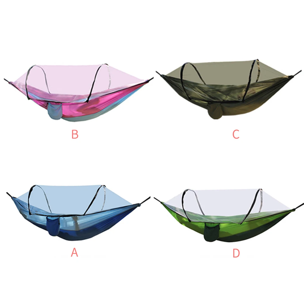 

260 140cm Hammock Camping Swing Hammock with Mosquito Net Ultralight Mosquito Proof Nylon Outdoor Hiking Gear Blue