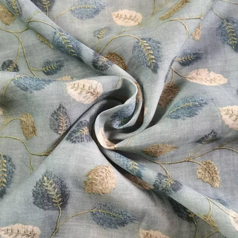 Натуральная живопись льняная ткань Рами с принтом для платья чистое летнее