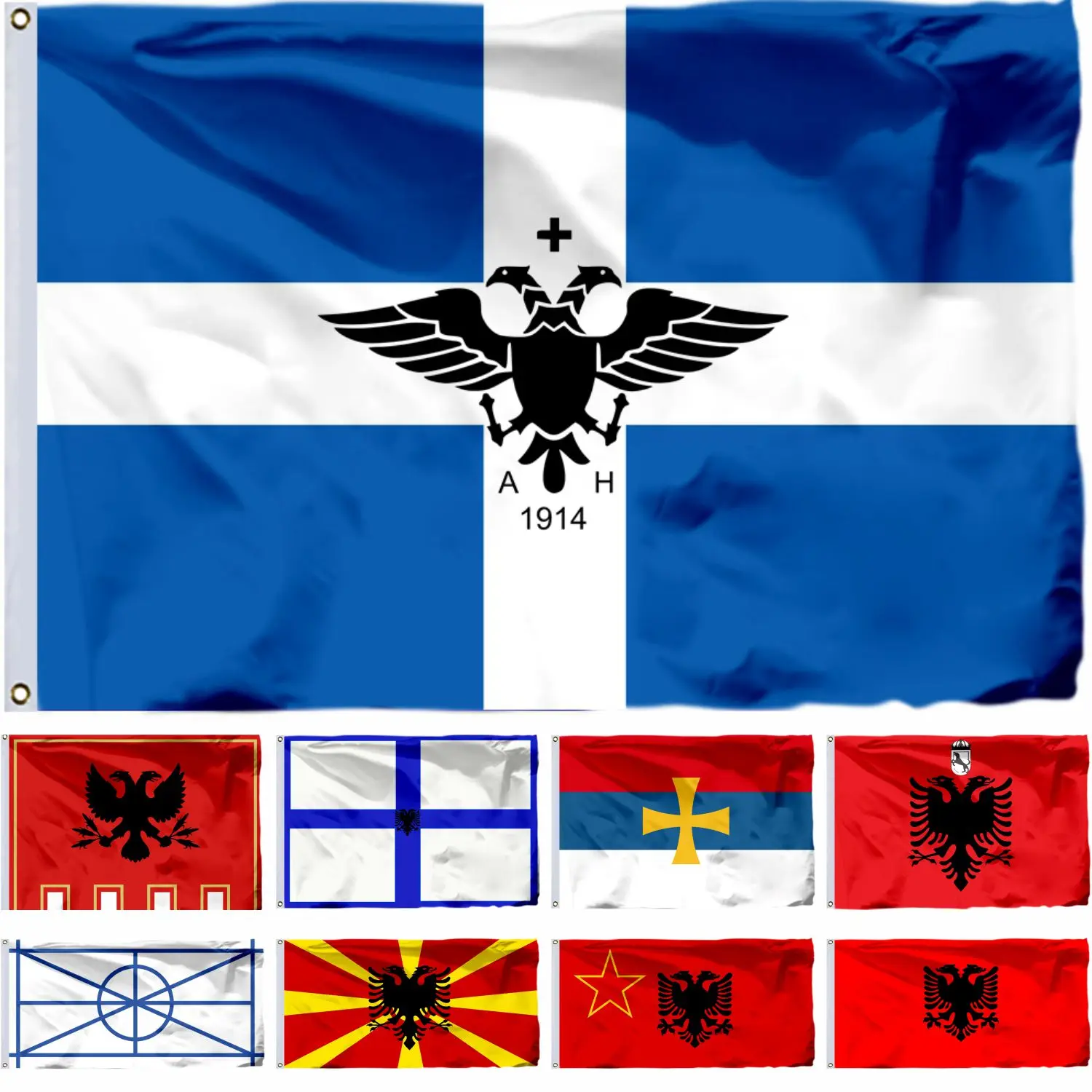 

SFR Yugoslav Albanian Minority Flag 90x150cm 3x5ft Ashkali Flags and Autonomous Republic Northern Epirus Banner Albania