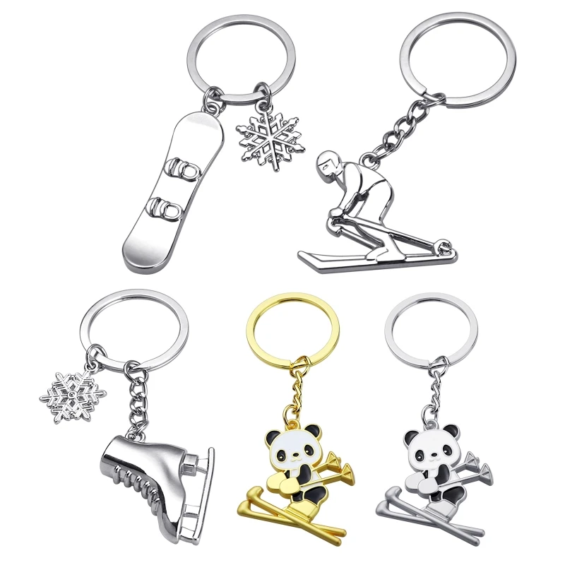 

Mini Skateboard Key Chain Metal Snowflake Keychain Skateboarding Competition Souvenir Gift for Women Men Children