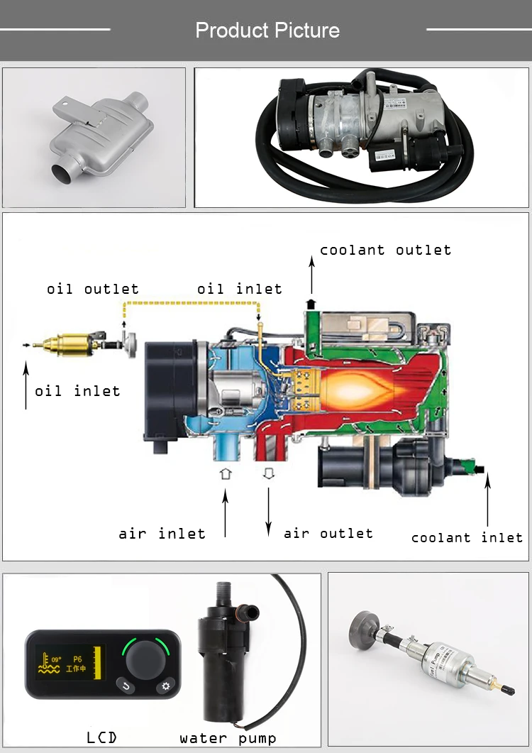 JP быстрая доставка система предварительного нагрева 9 кВт 24 В cooolant