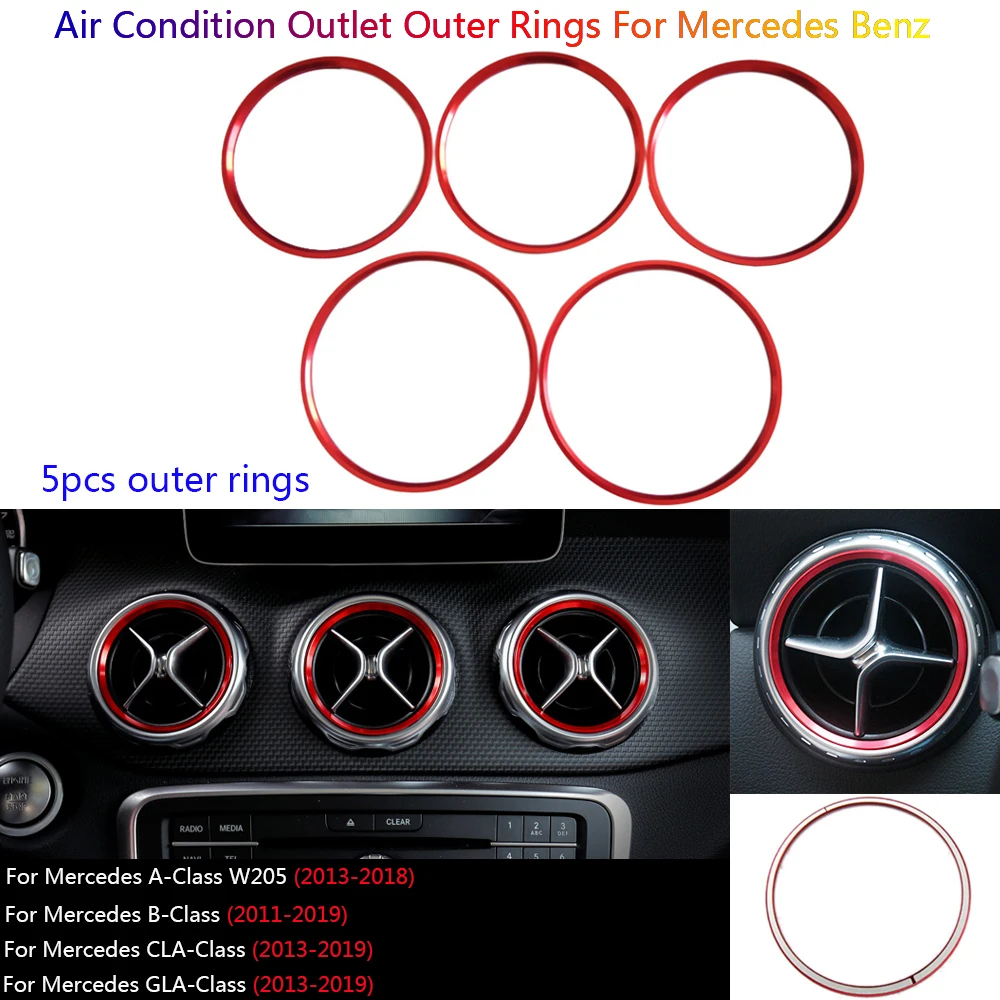 Фото 5 шт., набор колец для вентиляционных отверстий Mercedes Benz A B CLA GLA W176 W177 W246 W242 C117 X117 X156 №3