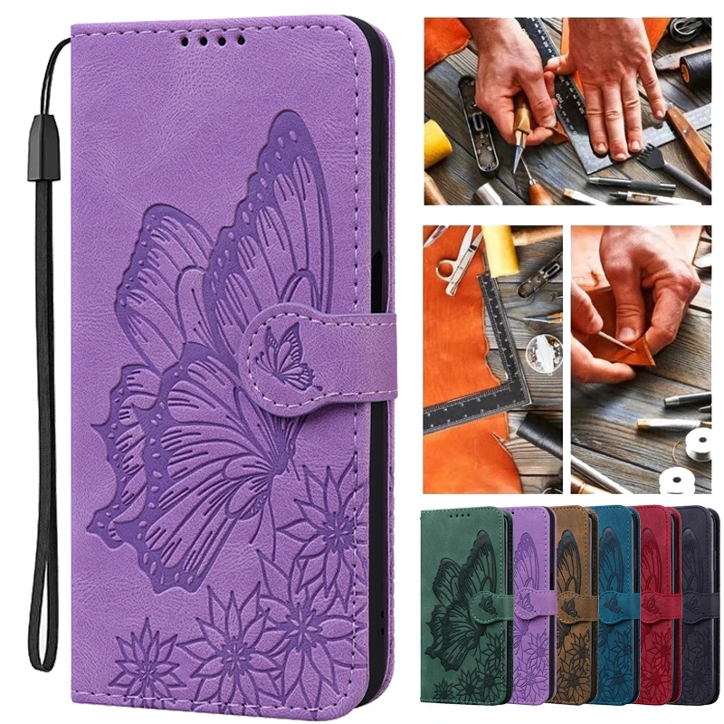 

For Samsung Galaxy A12 A125 SM-A125F Butterfly Leather Phone Case For Samsung A12 Nacho A12s A127F Coque Wallet Bags Flip Cover