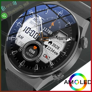 Fashion NFC Smart Watch for Men Women AMOLED 454*454 Screen Bluetooth Call Smartwatch Men Waterproof Sport Fitness Watch Android