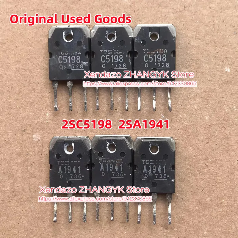 

5pairs/lot Original Used Goods 2SC5198 2SA1941 C5198 A1941 Audio amplifier pairing tube