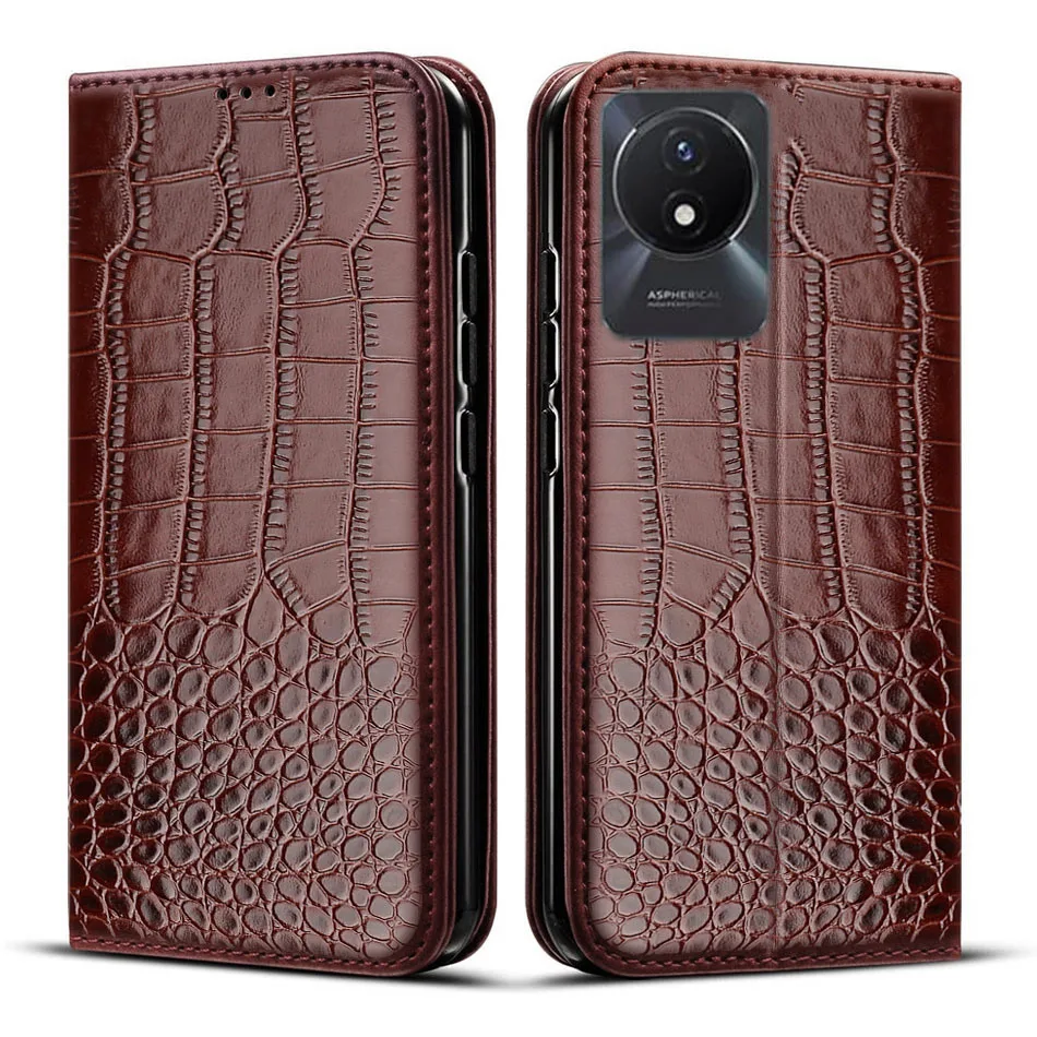 Кожаный флип-чехол для Vivo Y02 Y02T