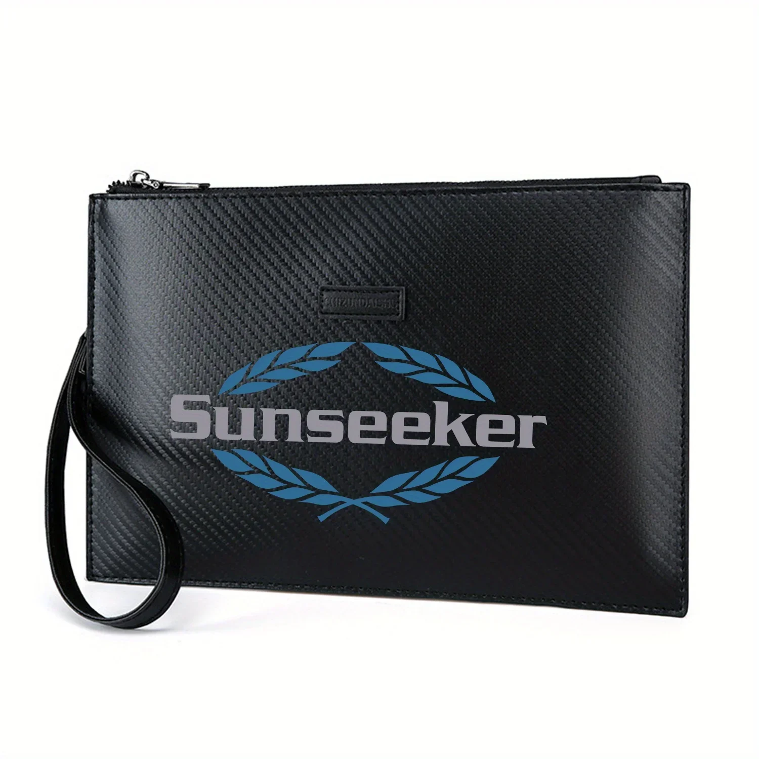 Фото Элегантная мужская сумка из искусственной кожи с логотипом Sunseeker и листьями, модная и практичная для повседневной носки №1