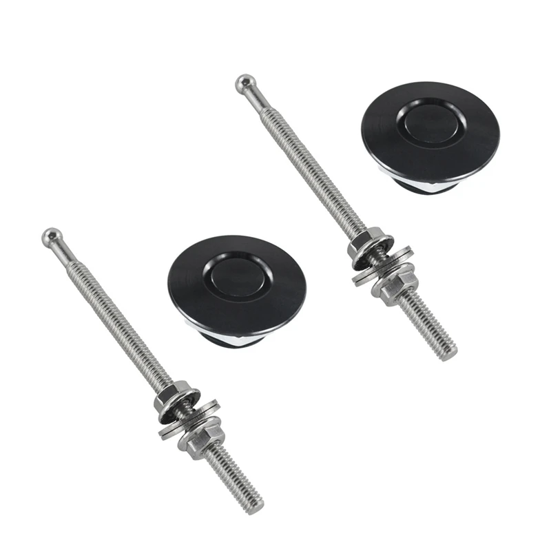 

2X Quick Release Latch License Plate Lock Clip 1.25 Inch Diameter Aluminum Alloy Lock Clip Kit 4 Inch Long (Black)