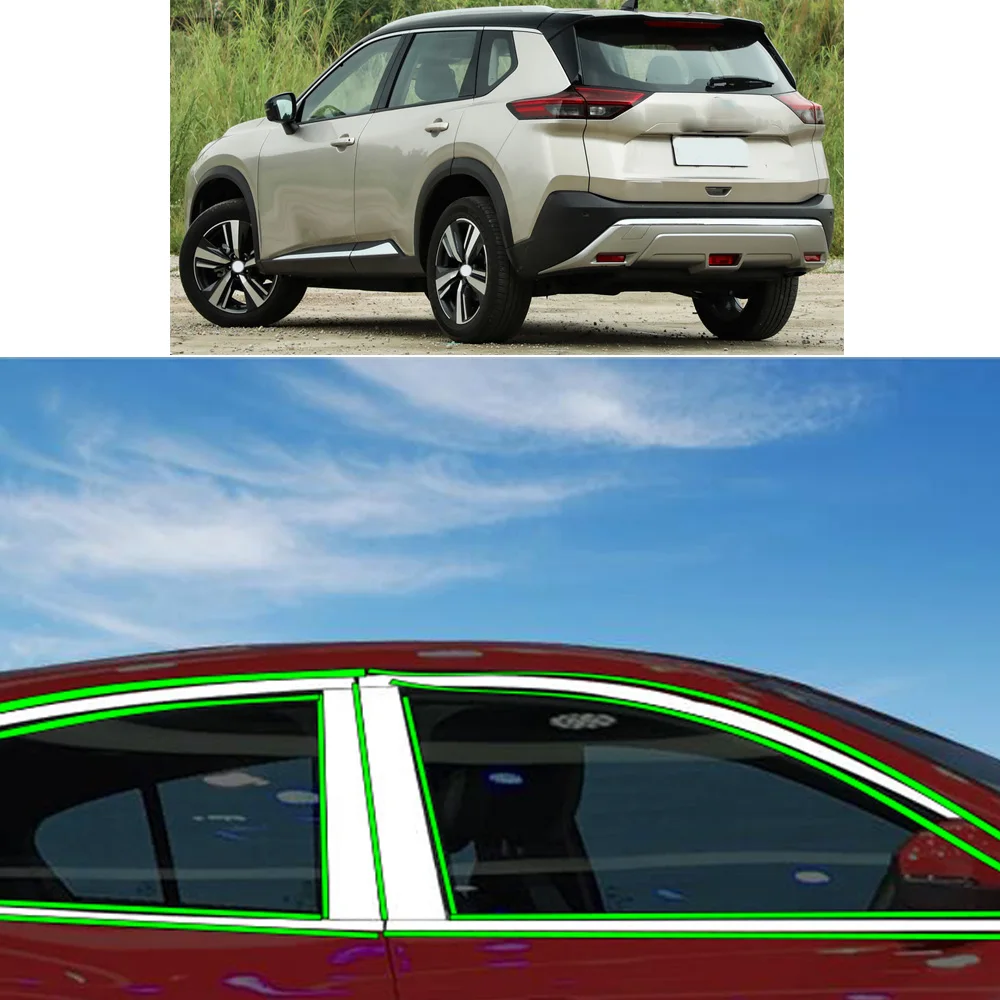 

Car Stainless Steel Sticker Garnish Pillar Window Strip Trim Frame Hoods For Nissan X-Trail XTrail T32/Rogue 2014-2021