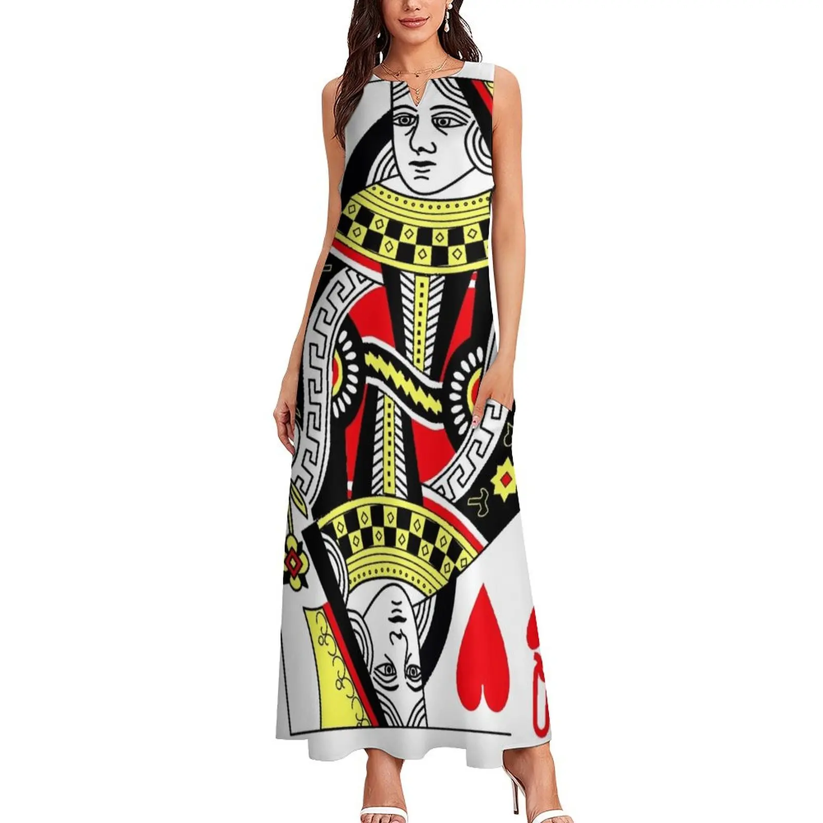 Классическая колода карт Queen of Hearts Казино Покер Q Длинное платье женское Платье