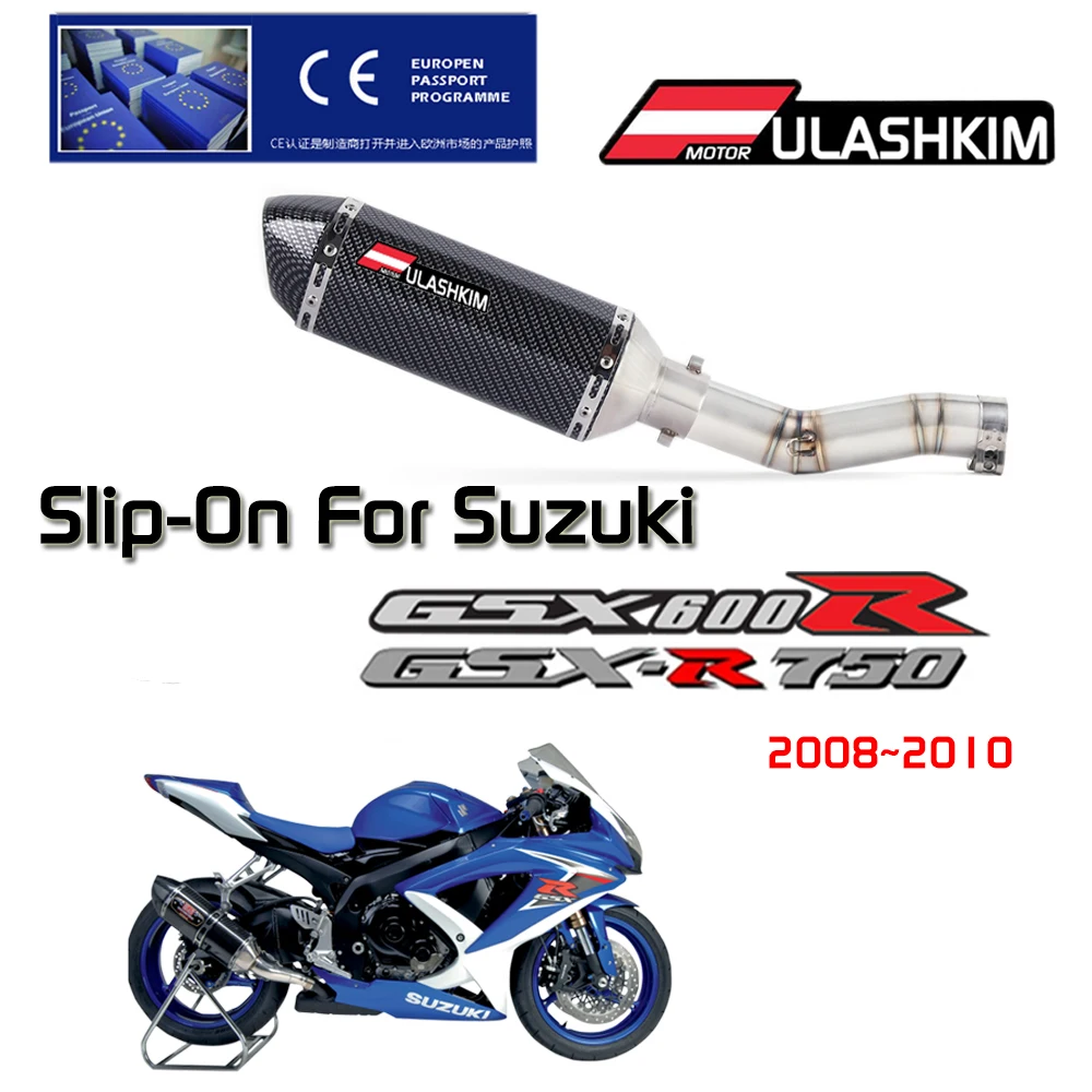 

Motorcycle Full Exhaust Middle Pipe Slip On For Suzuki GSXR600 Gsxr700 Gsxr750 K7 GSX R700 R750 R600 GSXR 600 750 2008 To 2010