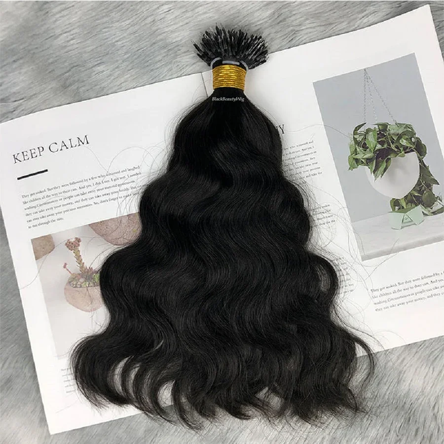 Natural Wave Nano Ring Human Hair Extension Malaysian Remy Hair Microlink Nano Beads Ring Hair 100g 100strands