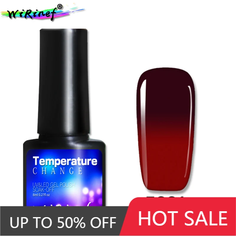 

Гель-лак для ногтей WiRinef, 8 мл, меняющий цвет при температуре, светодиодный лак, удаляемый замачиванием, хамелеон, термолак для нейл-арта
