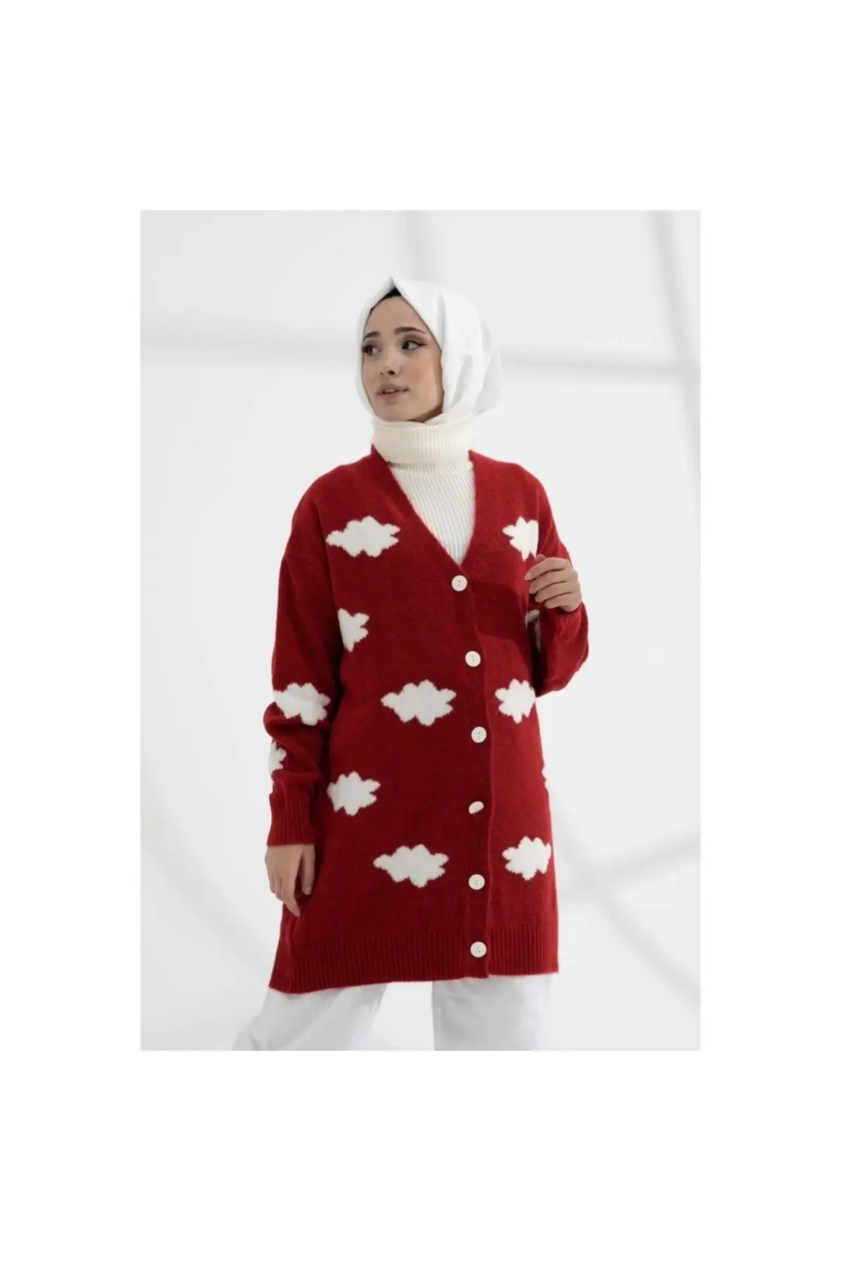 

Women's Cardigan Cloud Patterned sportswear Casual Knitted Quality Fashion Cardigan Sweaters Loose Sweater Sweater Sweater