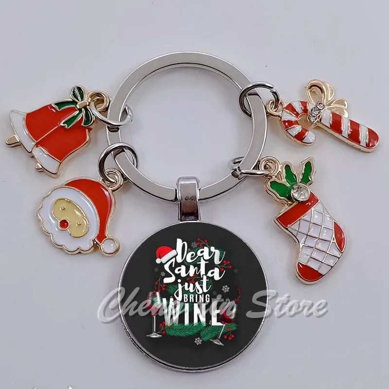 Модный брелок в виде Санта Клауса с вином рождественский подарок кулон