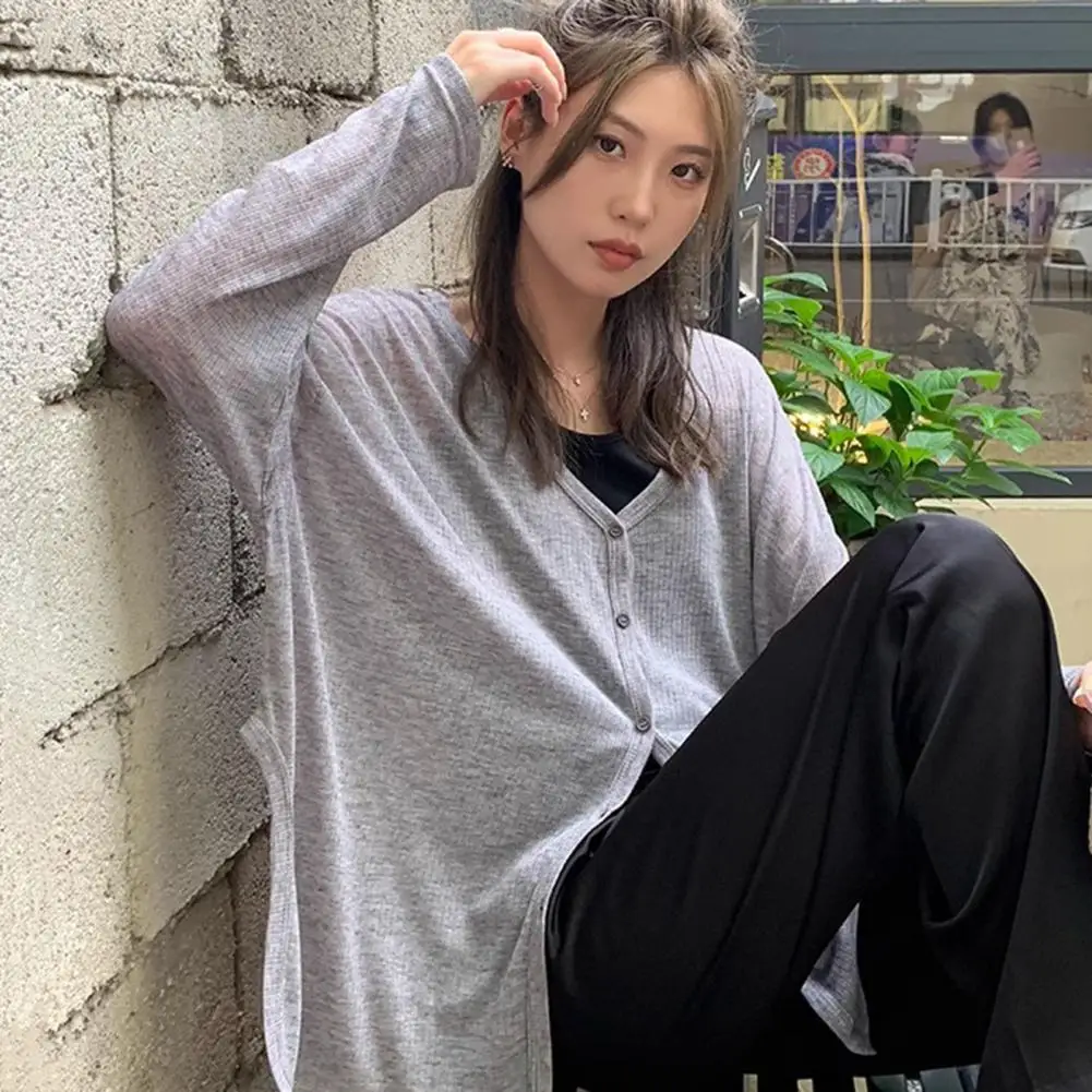 Женский кардиган на осень и зиму Стильный с V-образным вырезом легкая