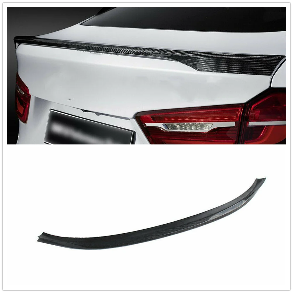 

For BMW X6 F16 F86 X6M SUV 2015-2021 M Style Rear Spoiler Wing Carbon Fiber Trunk Lid Flap Lip Splitter Tailgate Decklid Trim