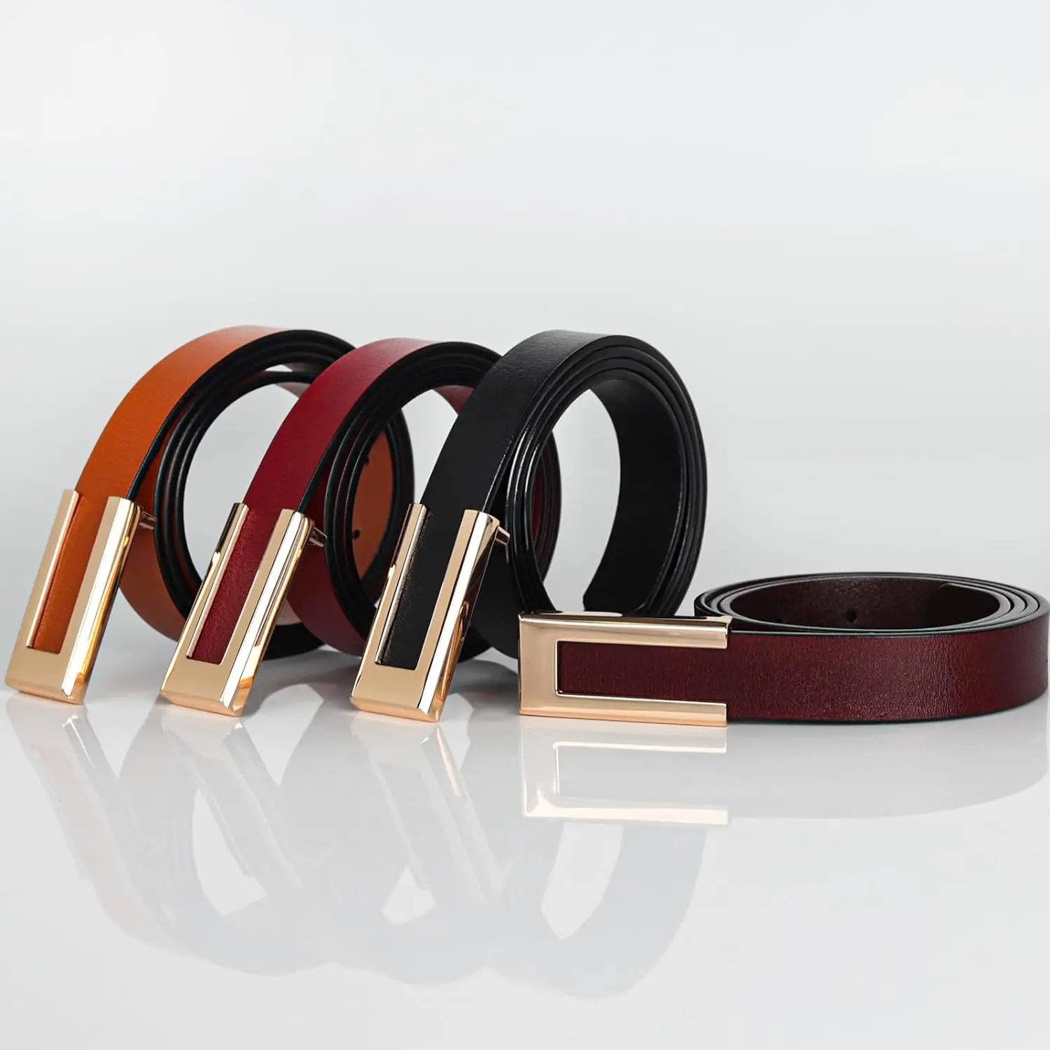 Модный женский ремень из натуральной кожи высококачественный пояс с золотой