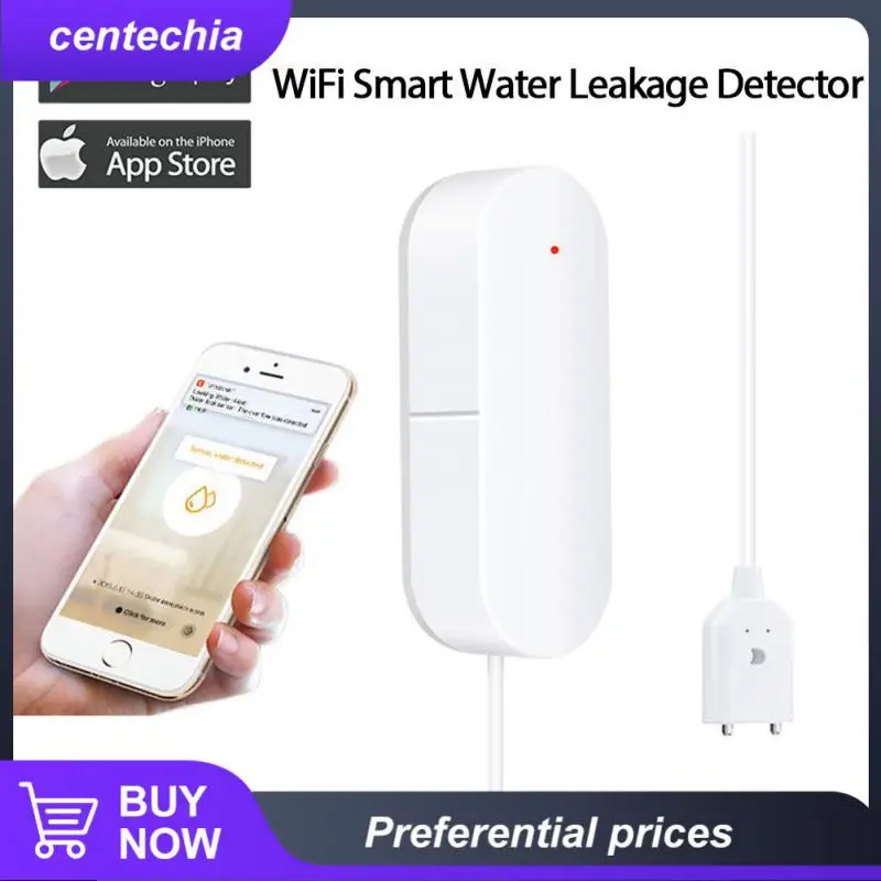 

Water Leakage Detection Wifi Smart Life Flood Detector Voice Control Overflow Alarm Smart Water Detector Home Security System