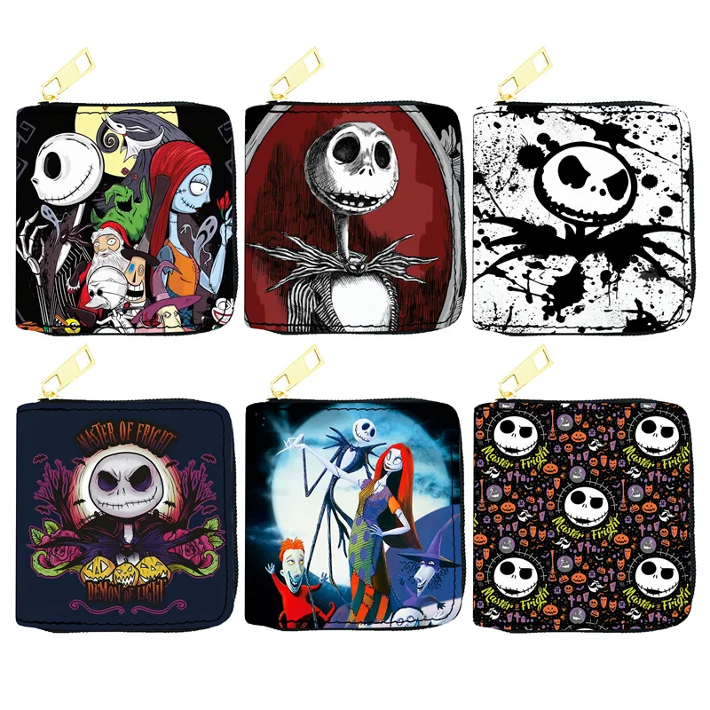 

Disney Cartoon Sally Jack Skellington Purse PU Leather Short Pocket Portable Card Holder Fashion Coin Purse Money Clip Gifts