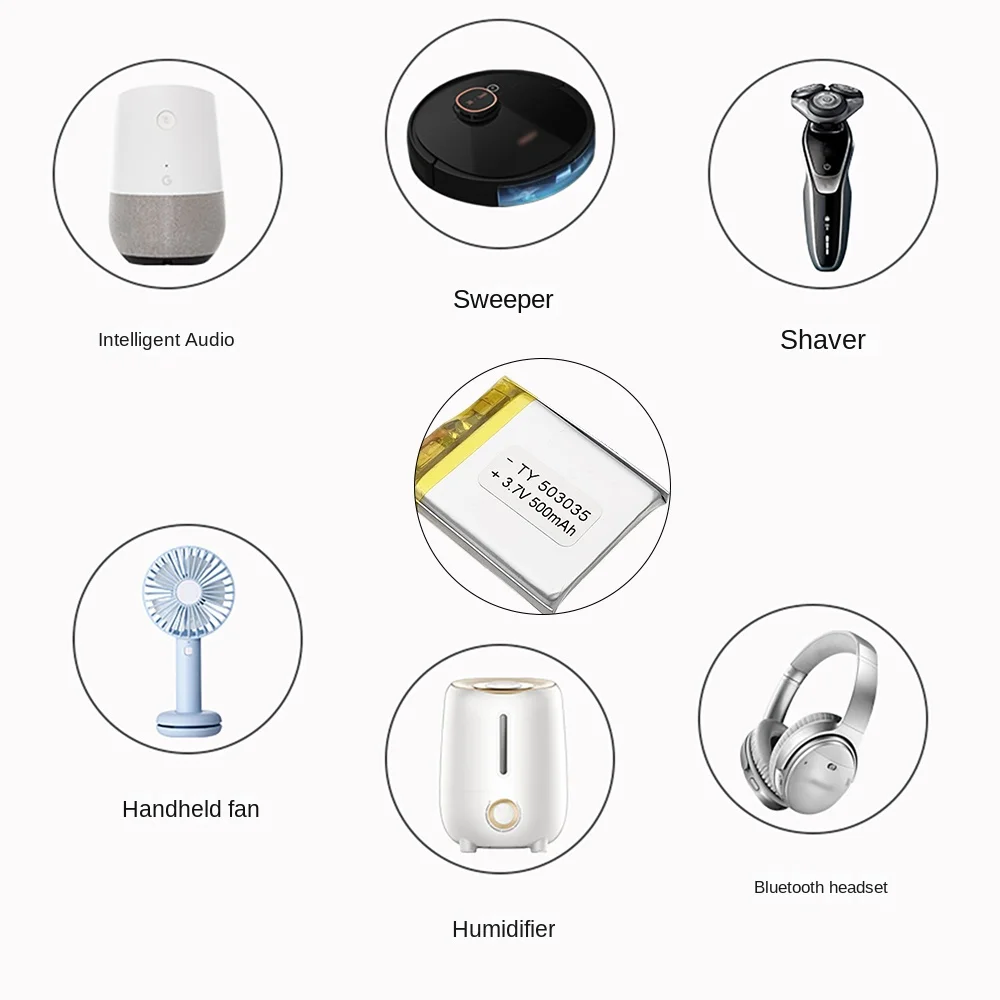 10 шт. литий-ионные аккумуляторные батарейки 503035 3 7 в 500 мАч