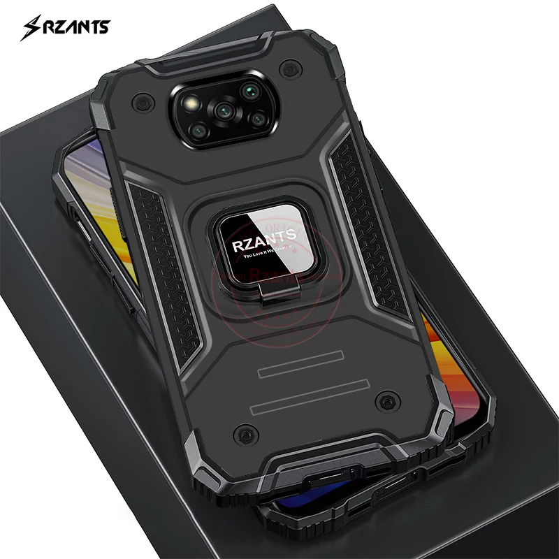 

Rzants For Xiaomi Poco X3 Pro X3 NFC Case Shockproof Magnetic [King Kong]Military Ring Stand Hard Back Cover Phone Casing