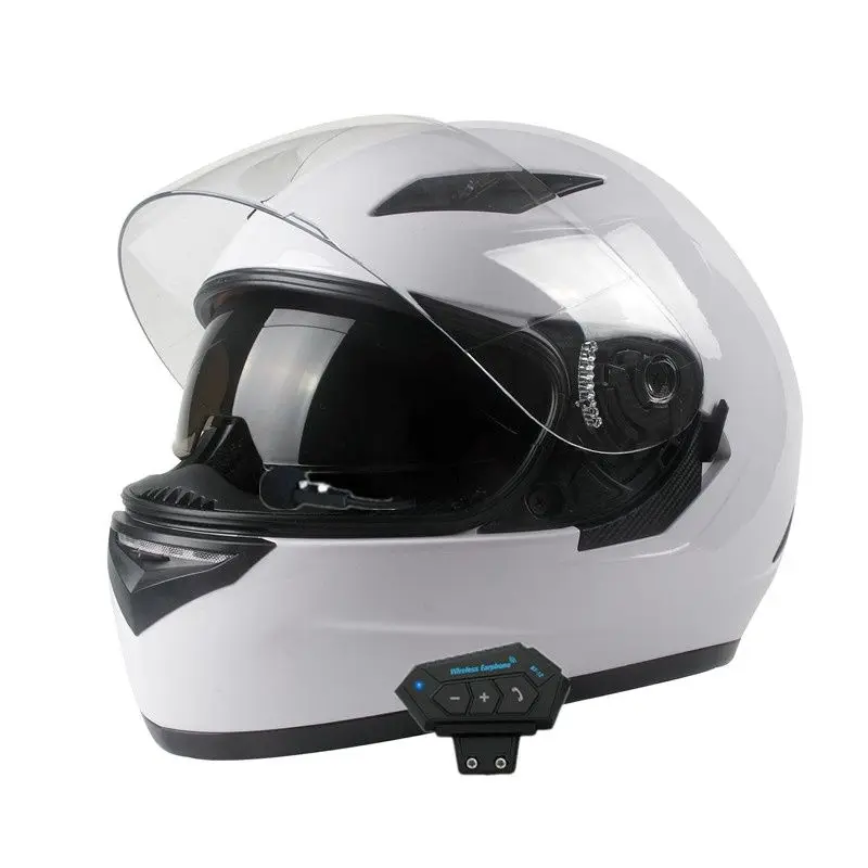 External Bluetooth Full Face Motorcycle Helmet Riding  Professional Racing DOT Helmet Double Lens M L XL XXL