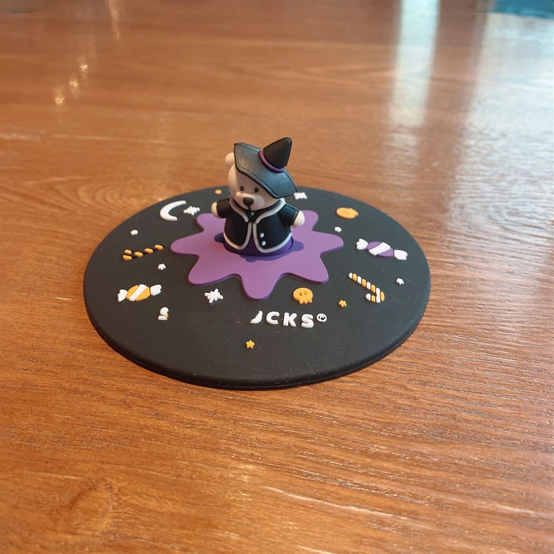 

Пищевая силиконовая крышка для чашки, крышка для чашки для питья, милый мультяшный пылезащитный универсальный чехол для чашки...