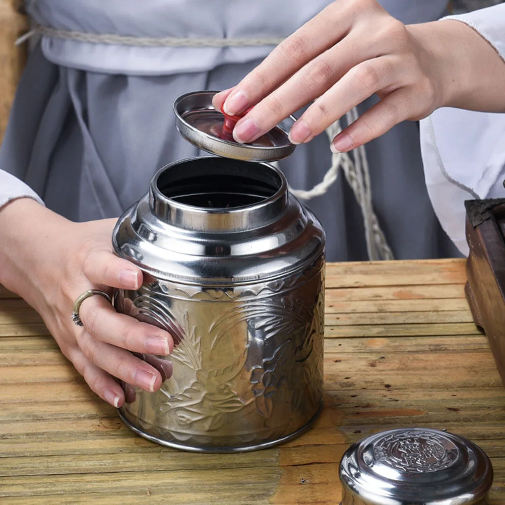 

Stainless Steel Tea Caddy Tea Packaging Iron Box Household Portable Mini Metal Tea Box Small Sealed Tea Canister Food Container