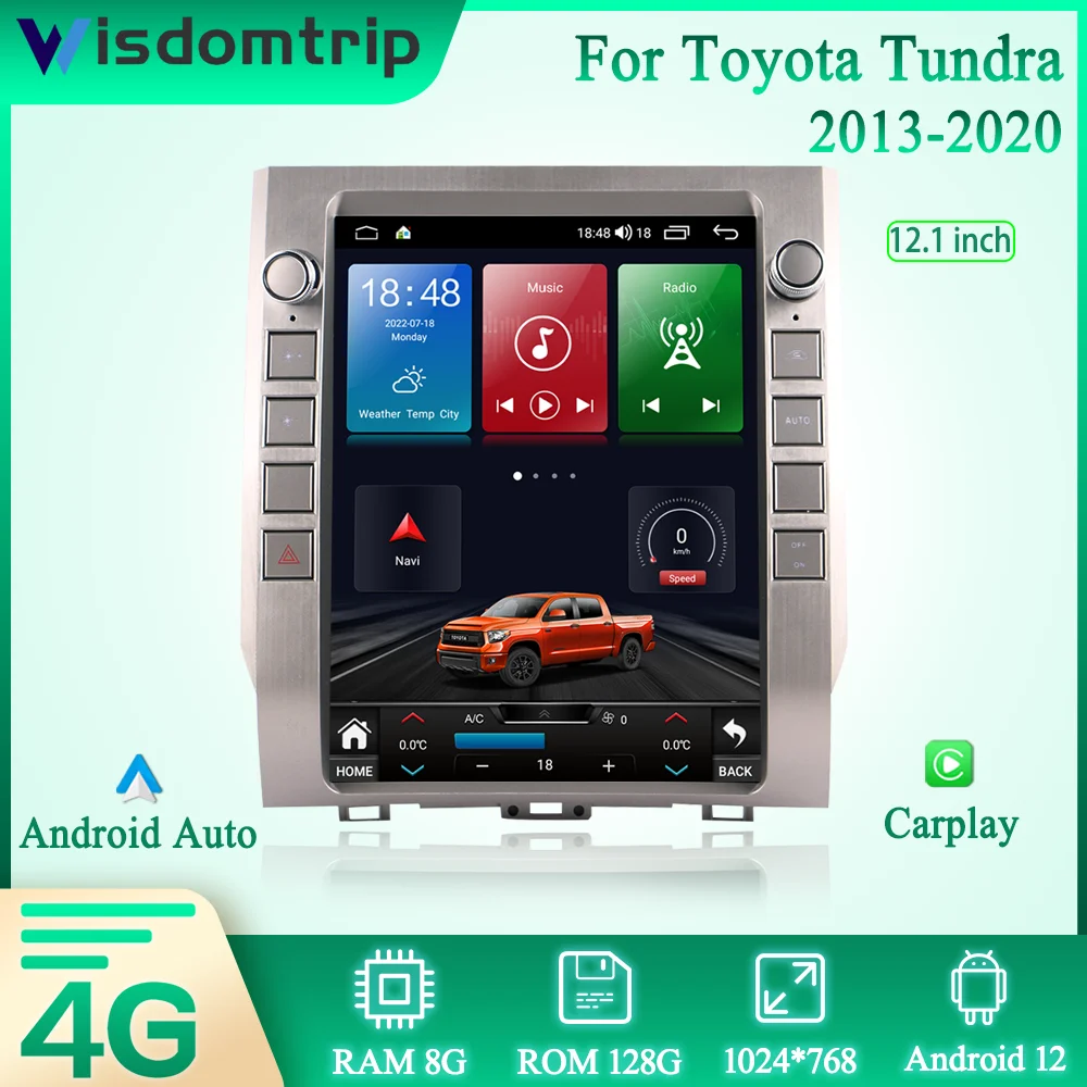 

Android12 12.1" Tesla Style For Toyota Tundra 2013-2020 Smart Multimedia Video Player Radio GPS 4G Navigation 8G+128G Carplay