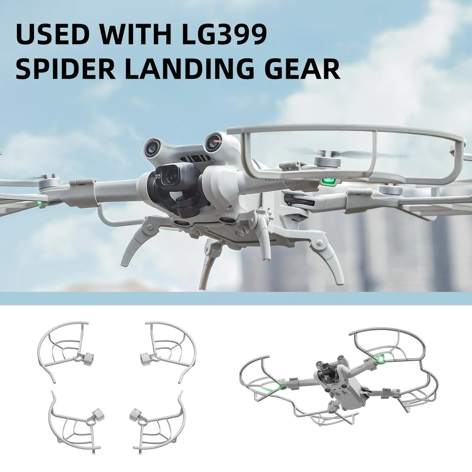 

Propeller Protector For DJI Mini 3 Pro LightWeight Guard Anti-Collision Props Wing Fan Bumper Landing Gear Drone Accessorie G9U3